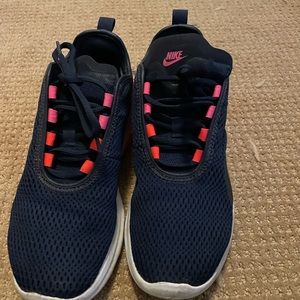 Pink and navy Nikes